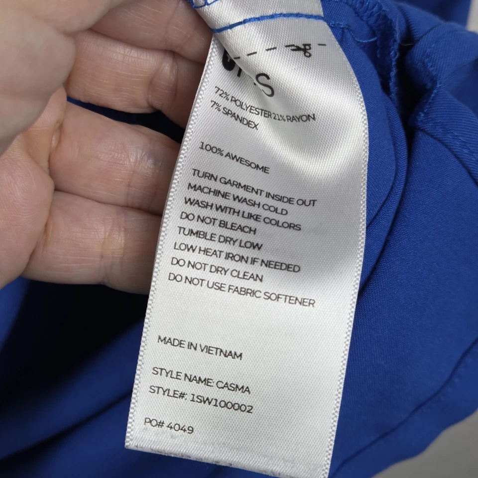 Figs Casma Scrub Top Women's Sz 5XL Blue Medical Vet Pockets Soft Stretch - Image 4 of 4