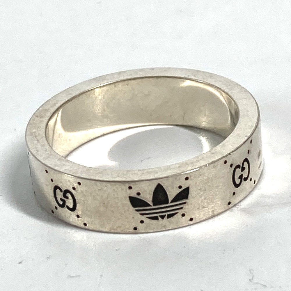 GUCCI 702766 Adidas collaboration Engraving Wide Ring AG925 Silver