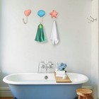 1pc Mediterranean Style Hook Heart Shape Hook Ceramic Wall Hanger Door Back