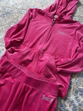 Juicy Couture Women's Y2K Hot Pink Velour Sweatsuit Track Jacket  Pants Set S