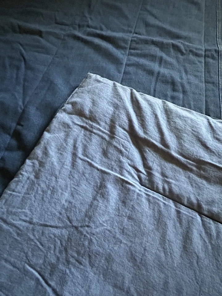 Nautica Denim Comforter Blue Stitching Details Cotton Twin Bed 94x75 - Image 4 of 4