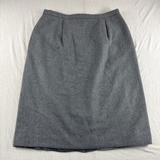 Vintage Pendleton Wool Skirt Womens 16 Gray Pleated Lined Made in USA Pockets