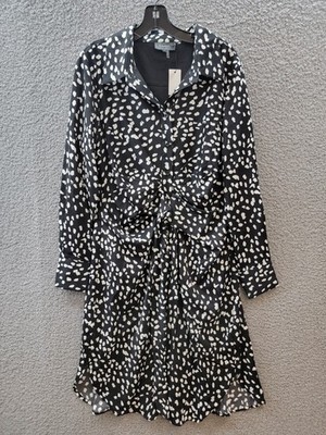 gracia shirt dress Gracia Blue/White Striped Collared Shirt Dress Smocked Midi 3/4 Puff S