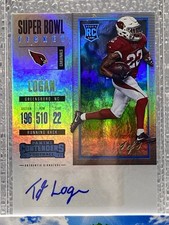 TJ Logan Auto 1/1 2017 Panini Contenders Football Super Bowl Ticket Arizona 