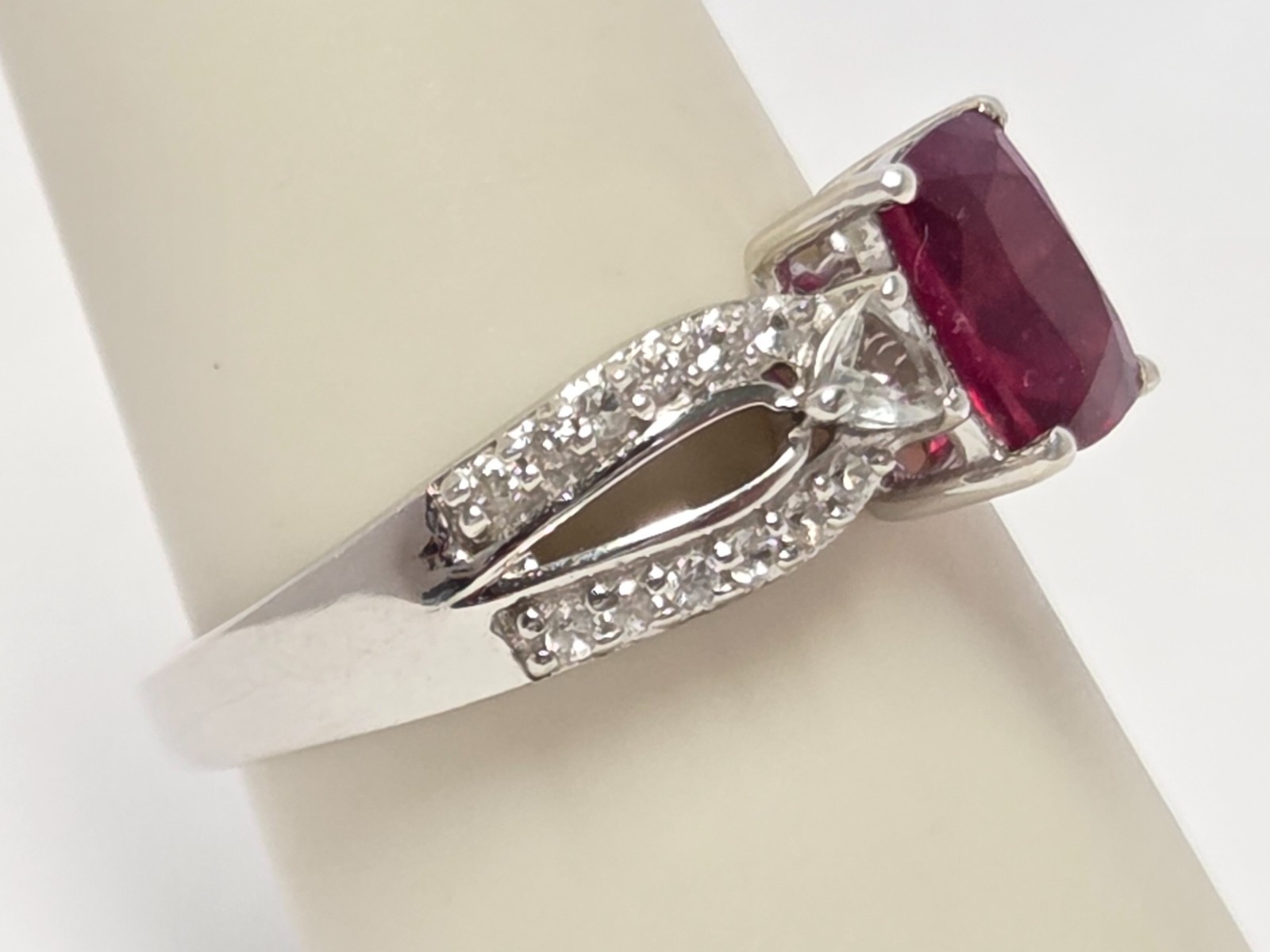 STS Lab-Created Red Ruby 925 Sterling Silver Ring… - image 14