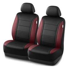 Leather Seat Covers, Breathable Car Seat Covers Front Seat for Red Wine Front