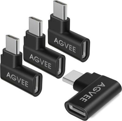 Ultra-Compact 90 Degree USB-C Adapters - 4-Pack for Efficient Connectivity