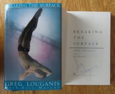 GREG LOUGANIS signed BREAKING THE SURFACE 1995 1st Ed Book 4X Olympic Gold