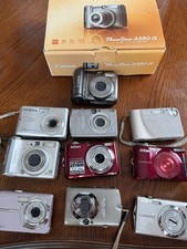 Lot of 13 Digital Cameras Nikon, Sony, Canon, Untested For Parts