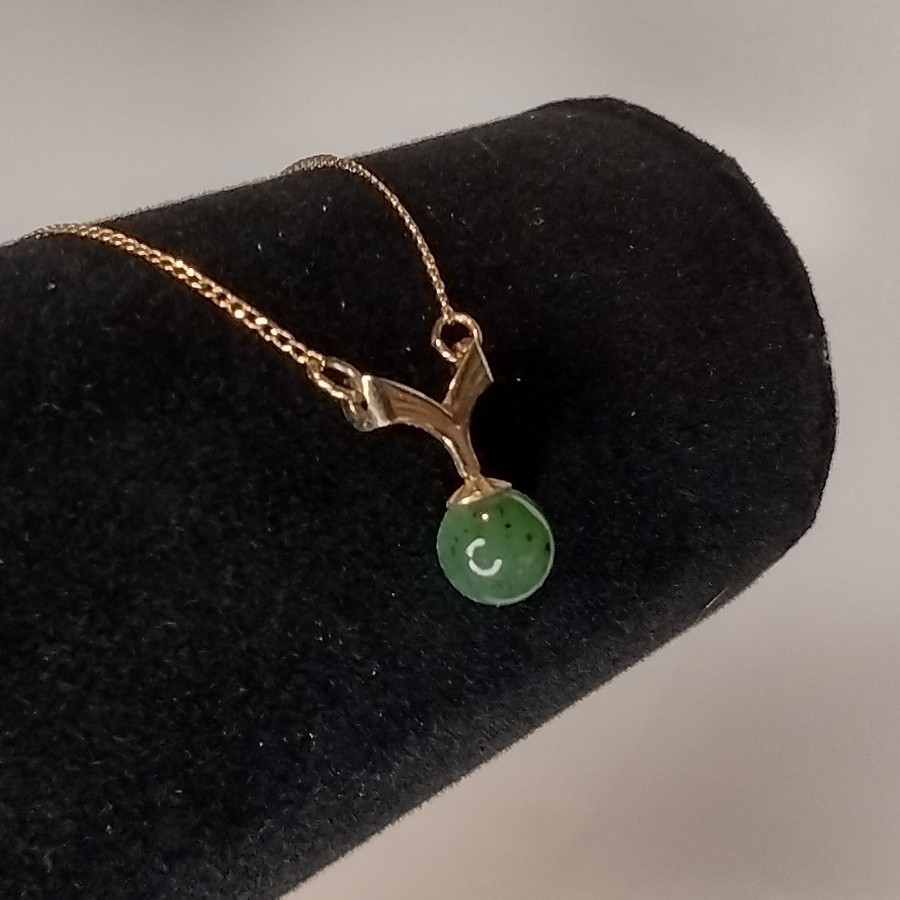 Children's ~ 12k Gold Filled Jade Necklace ~ 14