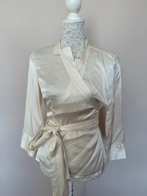 adolfo dominguez white silk blouse large UK 14 EUR 42