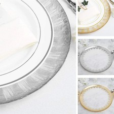 13-Inch Clear Round Rimmed Glass Charger Plates Dinner Party Supplies Reception