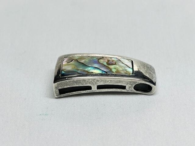 Sterling Silver - Abalone Inlay Rectangular Penda… - image 6