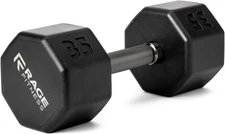 Rubber Coated Dumbbells - No Roll Design Easy-Grip Steel Knurled Handle, Weights