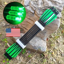 12PCS 20 Inch Hunting Crossbow Bolts Crossbow Arrows with 3pcs LED Lighted Nock