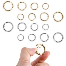 16pcs Trigger Spring o Ring, Round Mini Metal Snap Clip Silver Gold Key Clips...