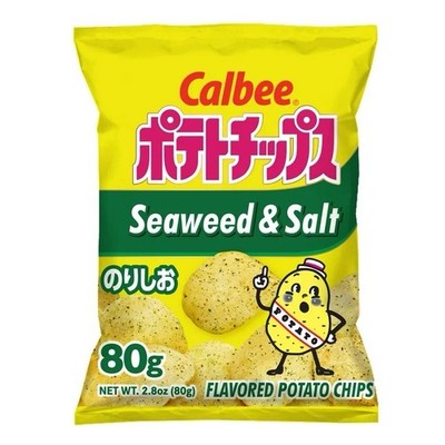 [6 BAGS] - CALBEE Potato Chips Seaweed & Salt 2.80 oz (80G)