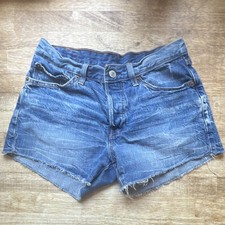 Vintage Levi's 501 Women's Cut Off Denim Shorts Blue Size 27 Mid Rise