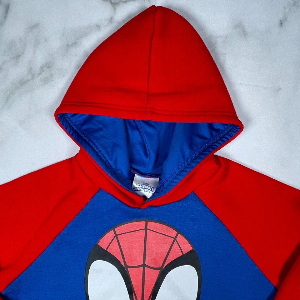 Толстовка с капюшоном Marvel унисекс детская Spidey Amazing Friends с длинным рукавом синяя красная размер США 5T - Изображение 3 из 4