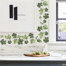 Supzone Green Vine Wall Decal - Evergreen Ivy Leaves Sticker