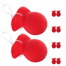 10 Pcs Red Clown Nose Rubber Costume Accessories Elastic Band for Party Cosplay