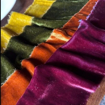 Mulberry Silk Velvet Ribbon/Scrap/Remnant in 70+ Colors, 4x44", 6x44", 8x44"