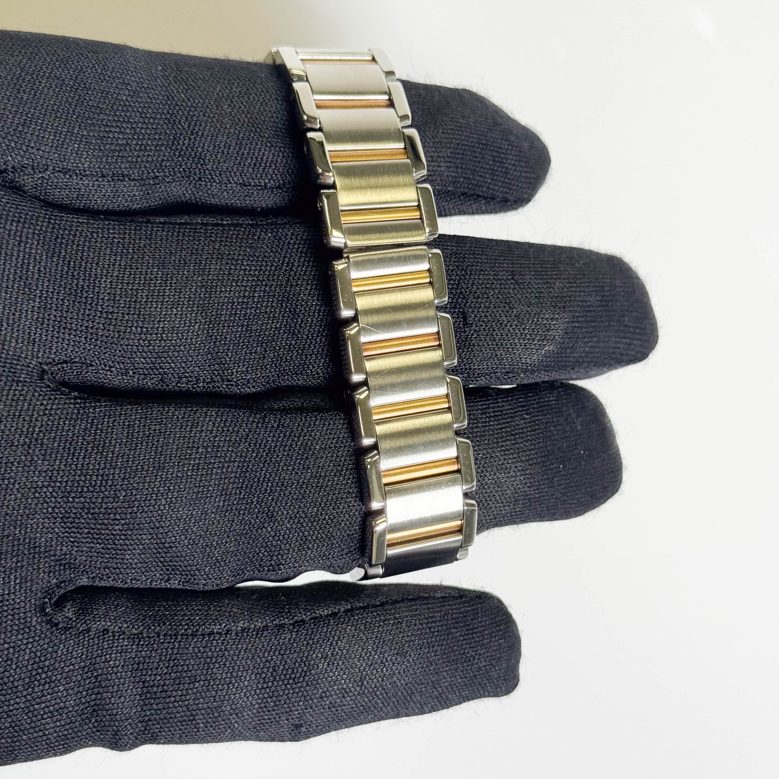 Cartier Tank Two-Tone Yellow Gold & Steel 25x20mm White Dial Watch Ref# W51007Q4 image 4