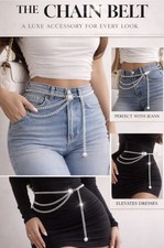 Silver Chain Waist Belt with Decorative Medallion