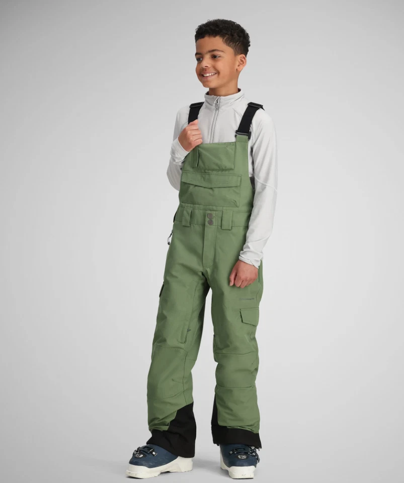 NUEVO Obermeyer Carver Babero Pantalón Juvenil Pequeño Verde Esquí Tomillo Impermeable Pantalones para Nieve Foto 2 de 4