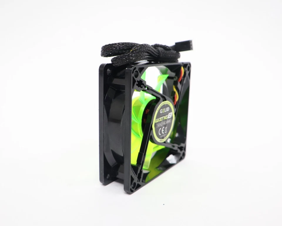 GELID Solutions WING 8 Green 80mm Silent Case Fan – Nanoflux 3 Pin Connector - Image 4 of 4