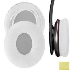 Geekria Protein Leather Ear Pads for Beats Solo HD Headphones (White)
