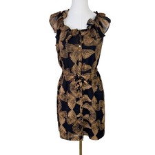 Banana Republic Petite Ruffle Sleeveless Button Mini Dress US Women's 4 Petite