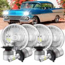 5.75" 5-3/4" LED Headlights Hi-Lo Beam 4PCS For Chevy Impala Bel Air 1962-1975