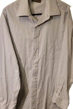 Tasso Elba Mens 34/35 XL Long Sleeve Button Up Dress Shirt Gray 100 Cotton
