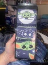 NEW MENS "STAR WARS THE CHILD MOVIE THEMED 3 PAIR CHRISTMAS HOLIDAY CREW SOCKS"