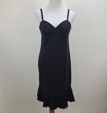 Express Design Studio Dress Women 10 Black Zip Sleeveless Pleats Lined Stretch