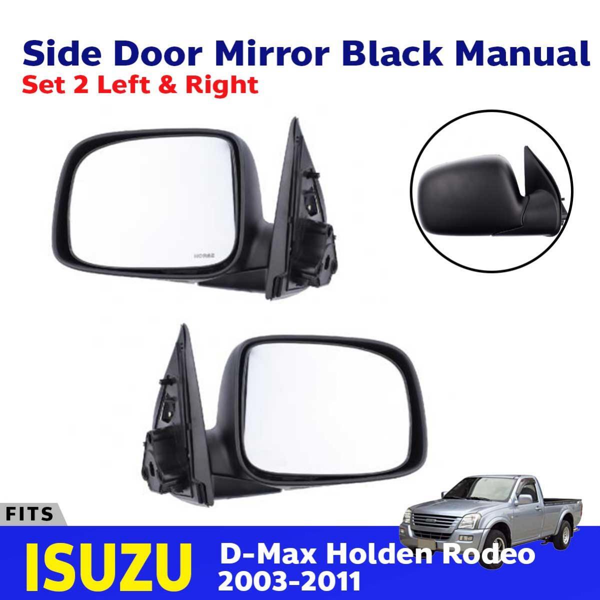 Side Door Mirror Rear View Manual L+R Fits Isuzu D-Max Rodeo