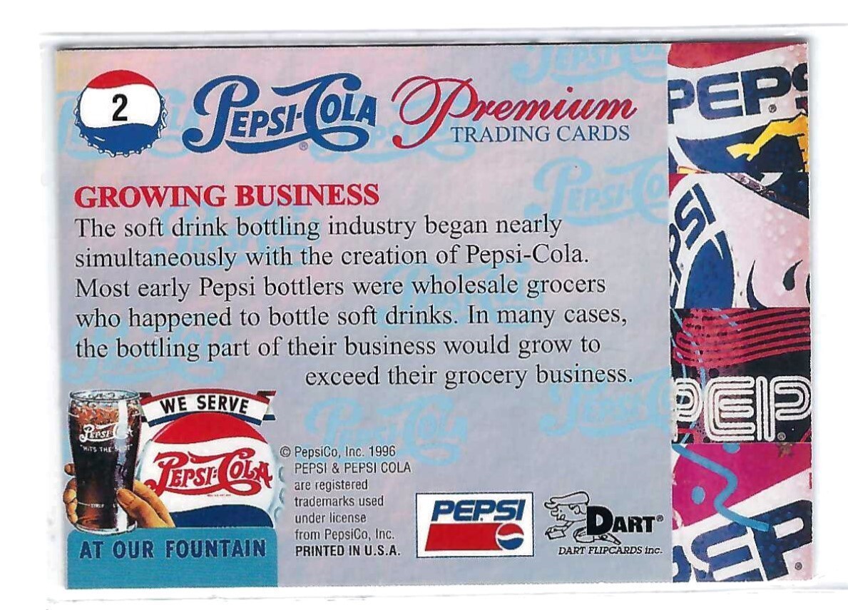 1996 Pepsi-Cola Premium Trading Cards - Growing Business | eBay
