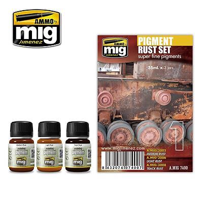 Ammo by Mig Mig7400 Pigments Rust Enamel Weathering Set