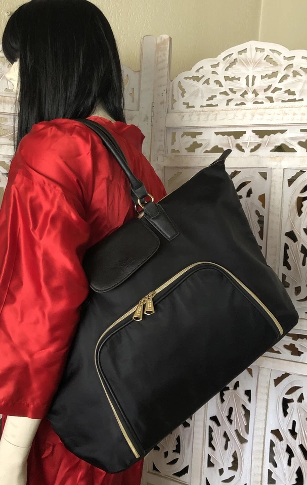 AIMEE KESTENBERG-Florence Bolsa Tote de Viagem Laptop Overnight Preta Média Excelente Estado Usado! - Imagem 3 de 4