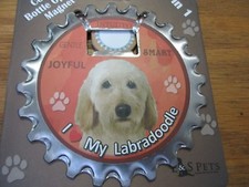 E S Pets I Love My LABRADOODLE Tan 3 in 1 Bottle Opener Coaster Magnet NEW