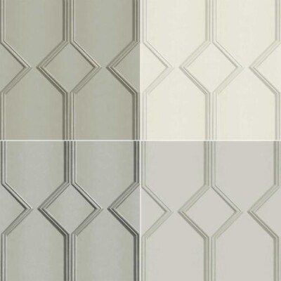 Belgravia Alessia Wood Panel Vinyl Wallpaper Textured Shiny 3D Effect Trellis