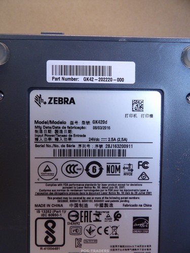 Zebra GK420D Direct Thermal Label Printer - 445260 IN - BAD PRINT/BUTTON DAMAGED - Afbeelding 9 van 10