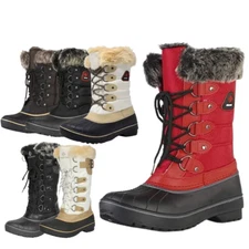 Women Winter Warm Boots Lining Zip Up Snow Boots Waterproof Boots