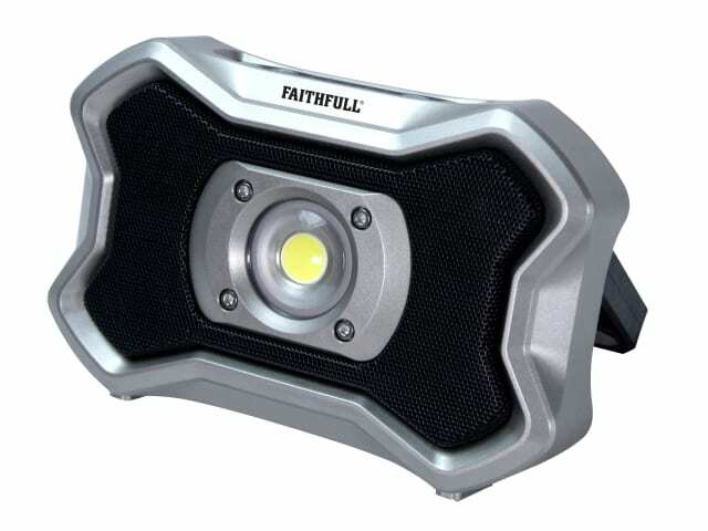 Faithfull 20W LED Rechargeable Magnetic Base Work Light with Speaker & Powerbank