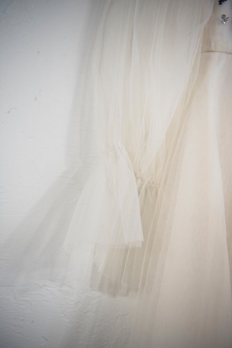 Tutu du Monde Ivory Sheer Long Sleeve Tutu Dress with Purple beaded flowers 8/9 - Picture 4 of 6