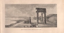 Stampa antica SOLUNTO le rovine Santa Flavia Palermo Sicilia 1892 Antique print