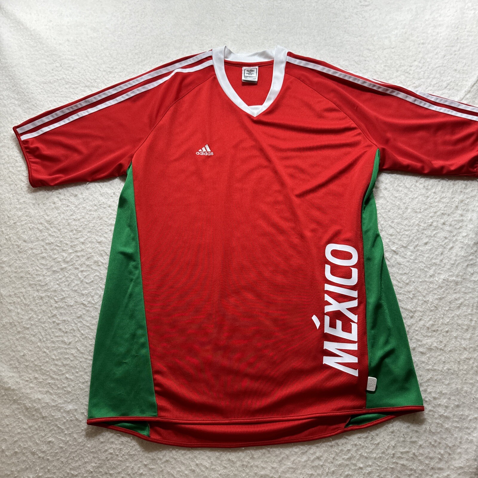 Adidas MEXICO National World Cup Jersey Men Sz L Soccer FIFA 06 Germany Red Rare