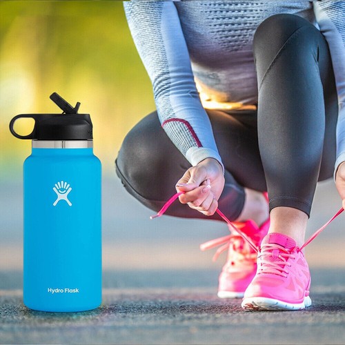 32oz/946ml Hydro Flask Water Bottle Stainless Steel Wide Mouth With Straw Lid AU - Picture 13 of 25