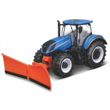 Bburago New Holland T7.315 Traktor + Schneepflug Maßstab 1:32
